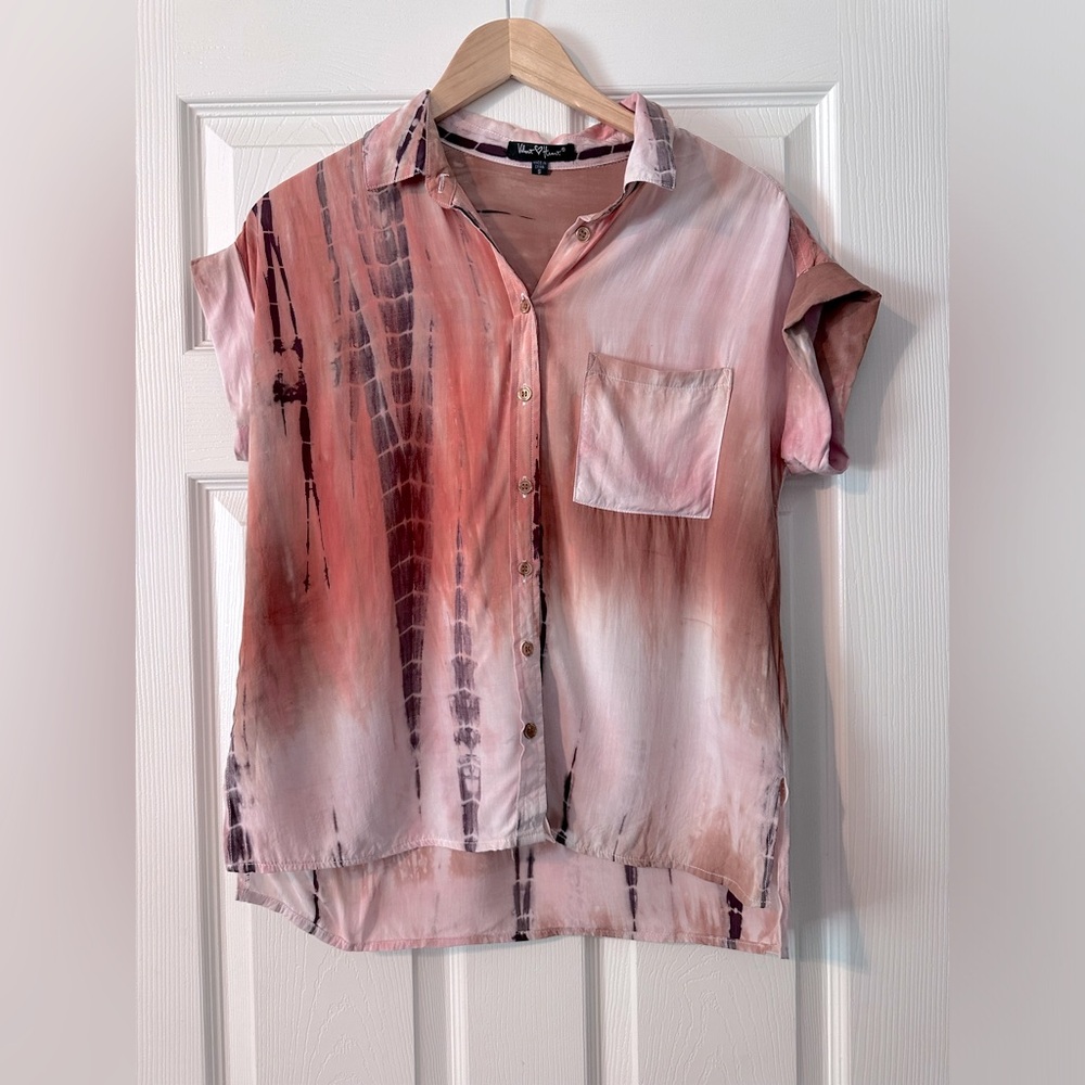 Velvet heart tie dye top